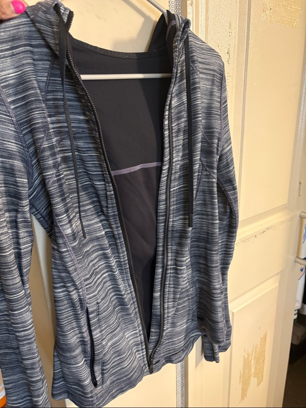 lululemon athletica Blue Striped Full-Zip Hooded Jacket